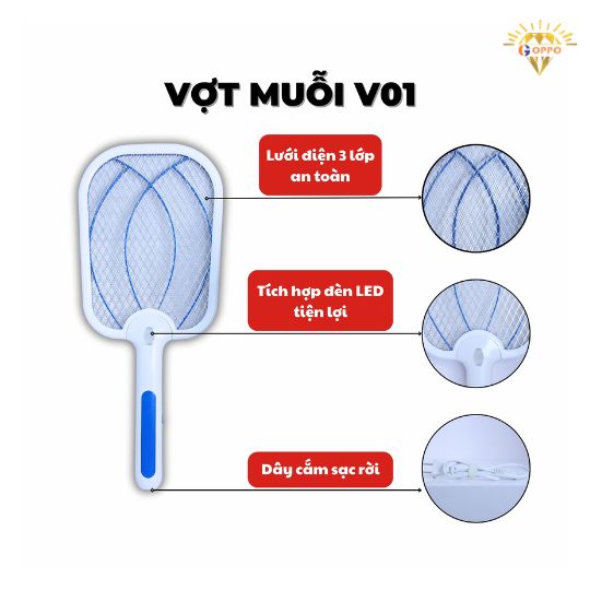 Vợt Muỗi V01 – Thiết Kế Thông Minh, Hiệu Quả Vượt Trội