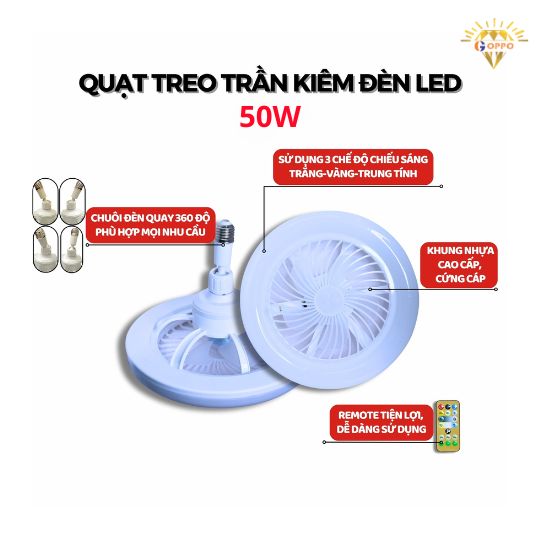 chi tiết quạt treo trần 50w