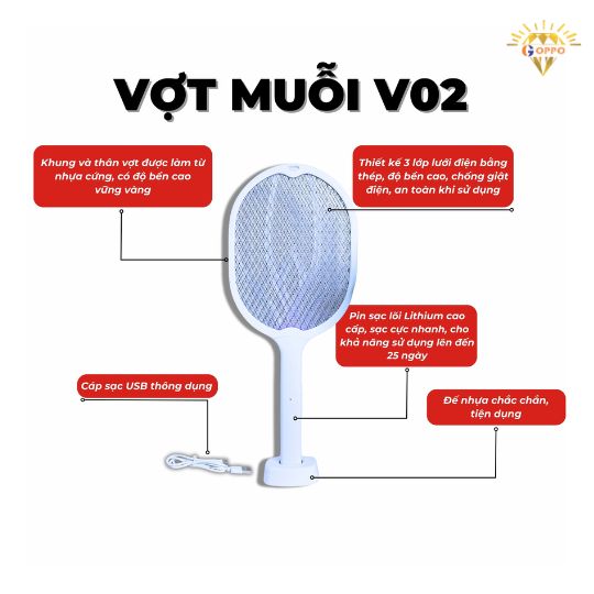 chi tiết vợt muỗi v02