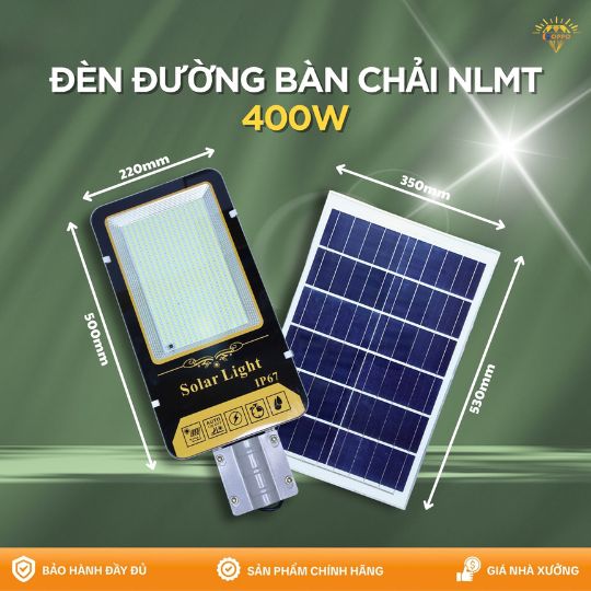 Đèn bàn chải năng lượng mặt trời 400W