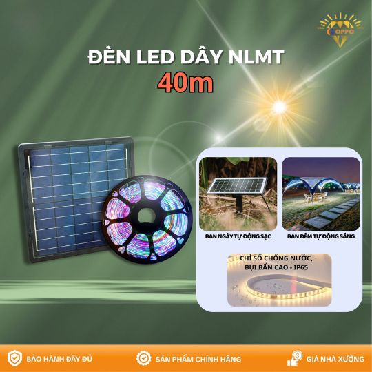 Led dây năng lượng mặt trời 40m