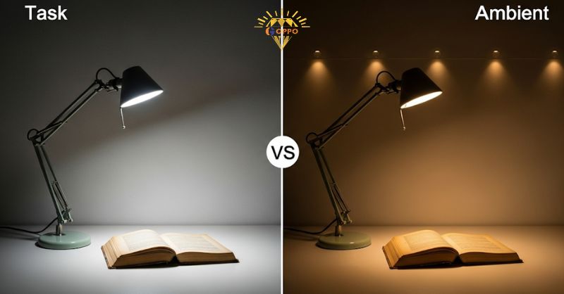 So Sánh Ambient Lighting Và Task Lighting