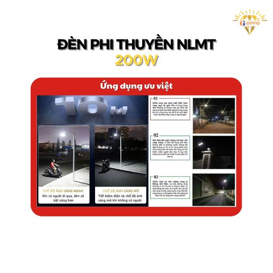ứng dụng đèn phi thuyền nlmt 200w