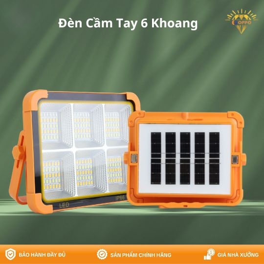 Đèn Năng Lượng Mặt Trời  Cầm Tay 6 Khoang