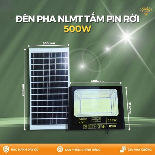 Đèn Pha Năng Lượng Mặt Trời 500w