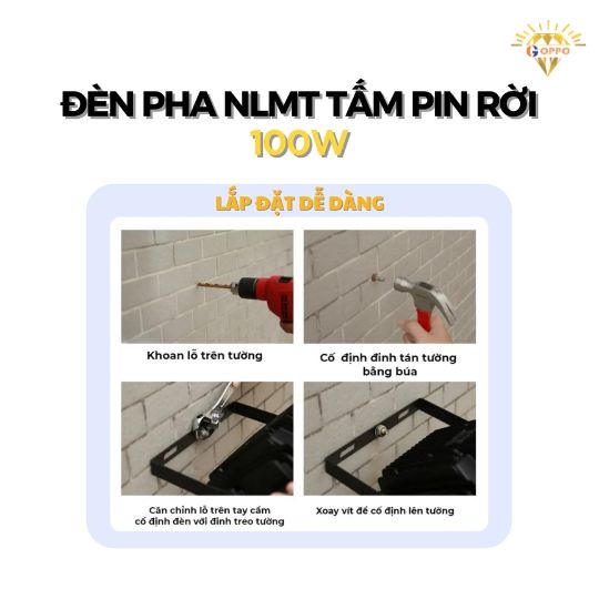 Đèn Pha Năng Lượng Mặt Trời 100W